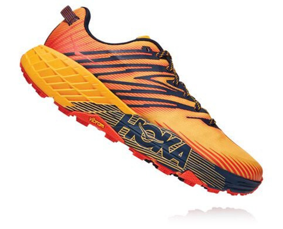 Trail Shoes Mens - Hoka One One Speedgoat 4 - Orange - KHIODTG-09